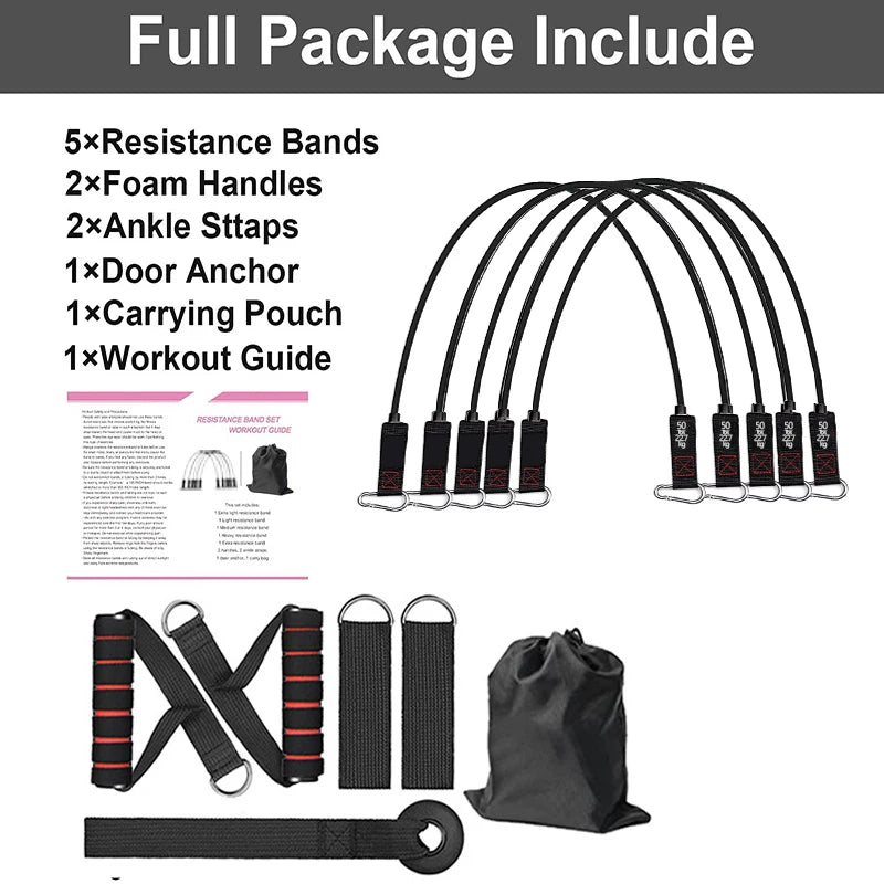 Premium Widerstandsbänder Set - Bis 250 LBS - Dein komplettes Home-Gym