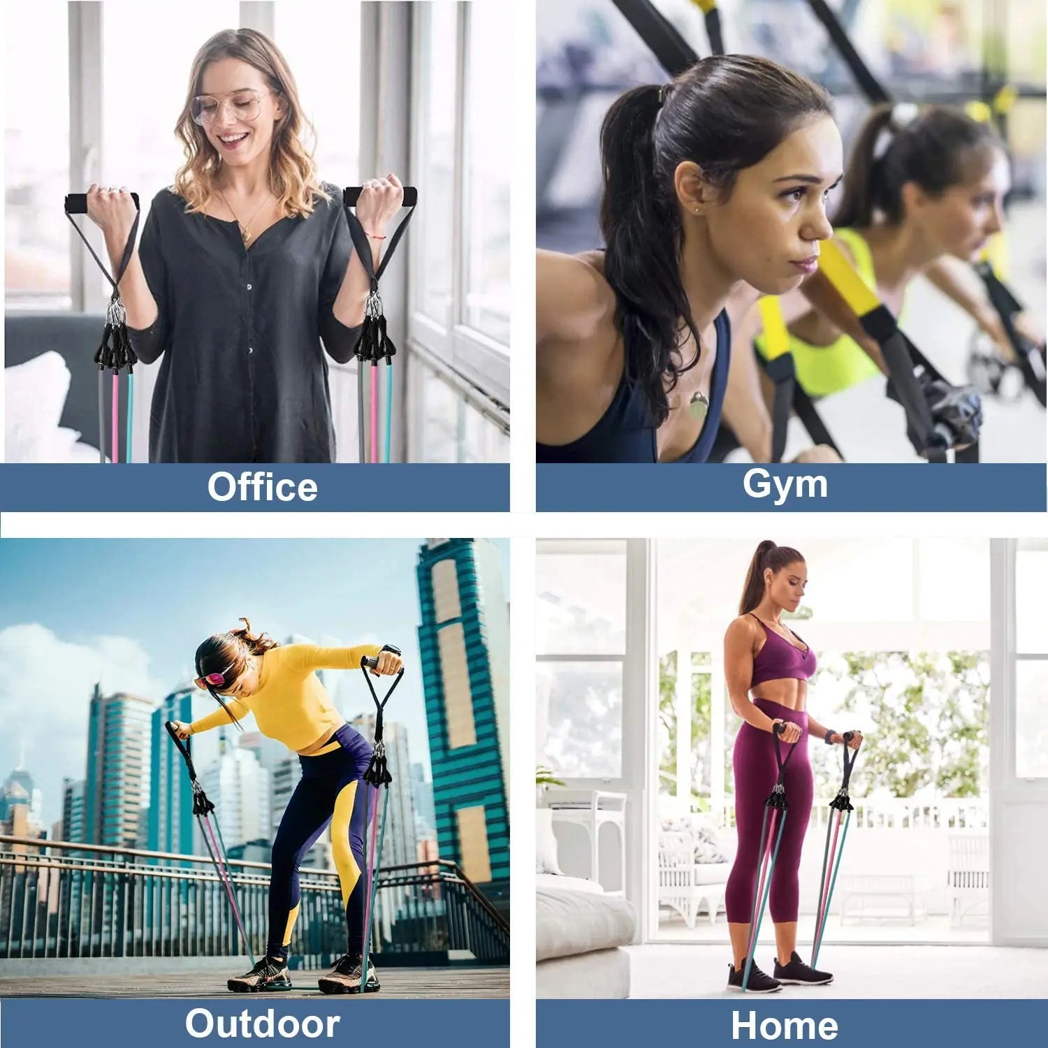 Premium Widerstandsbänder Set - Bis 250 LBS - Dein komplettes Home-Gym