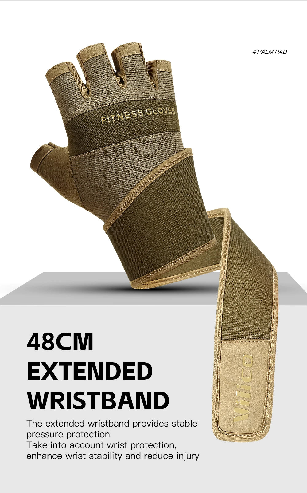 Premium training gloves - Half-finger gym gloves with wrist support
