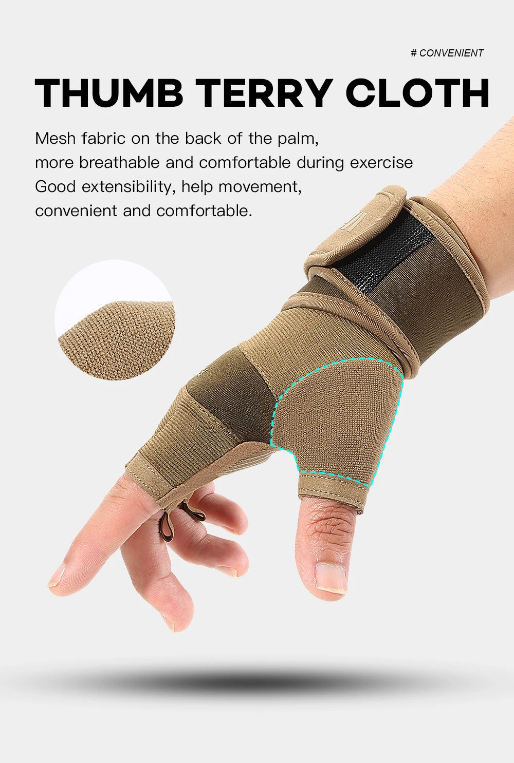 Premium training gloves - Half-finger gym gloves with wrist support