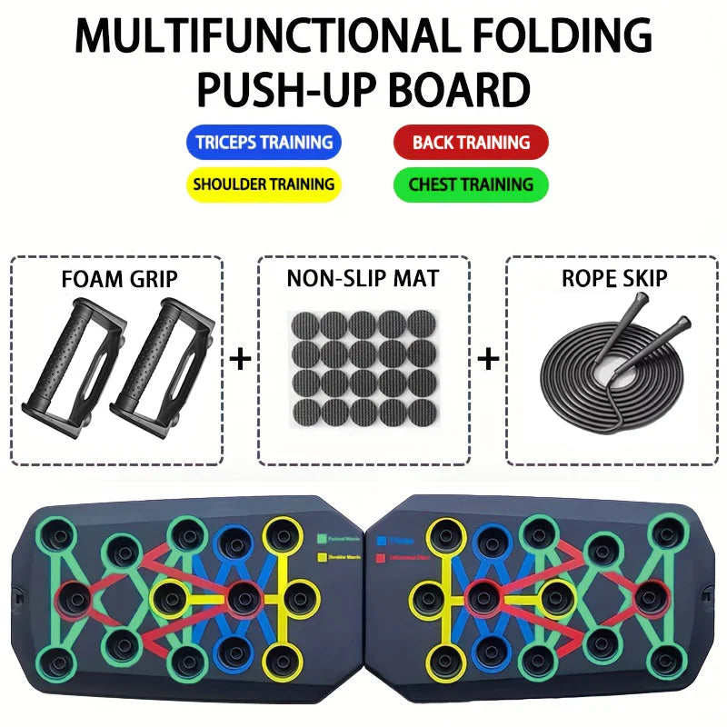 Push-up Board Set - Multifunktionales Liegestütz-System für Brustaufbau