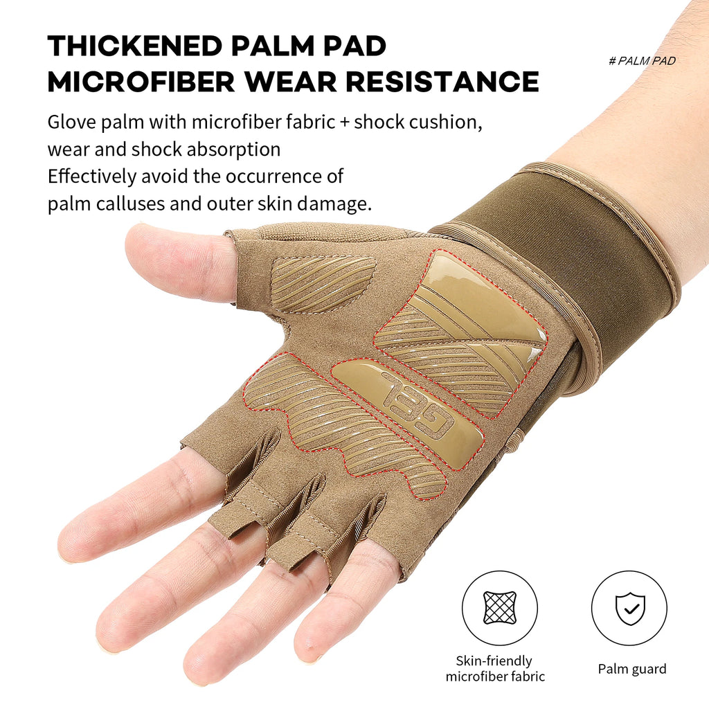 Premium training gloves - Half-finger gym gloves with wrist support