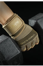 Premium training gloves - Half-finger gym gloves with wrist support