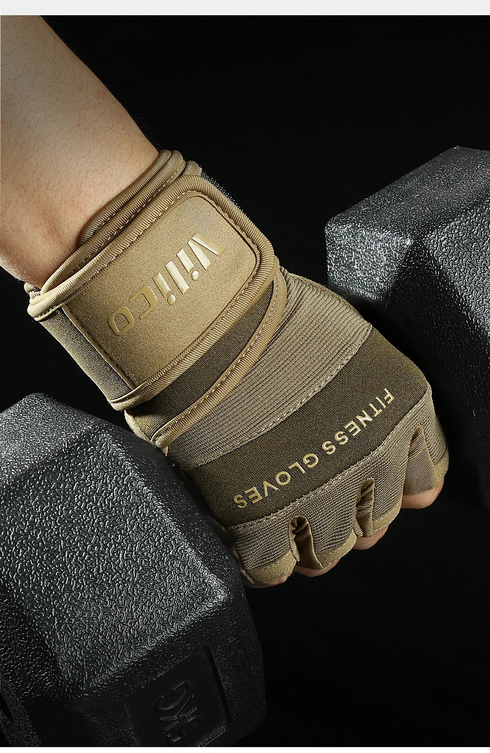 Premium training gloves - Half-finger gym gloves with wrist support