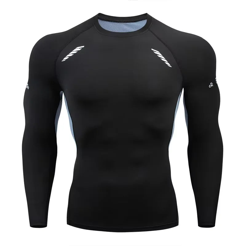 Herren Laufshirt Kompression - Quick-Dry Sport T-Shirt für Training