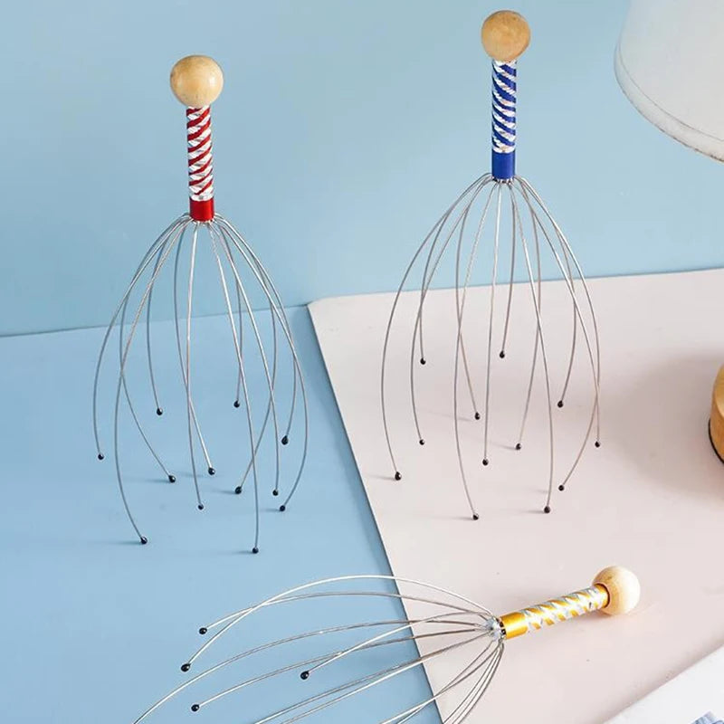 Kopfmassagegerät Octopus - Edelstahl Kopfhaut Massager für Entspannung & Stressabbau
