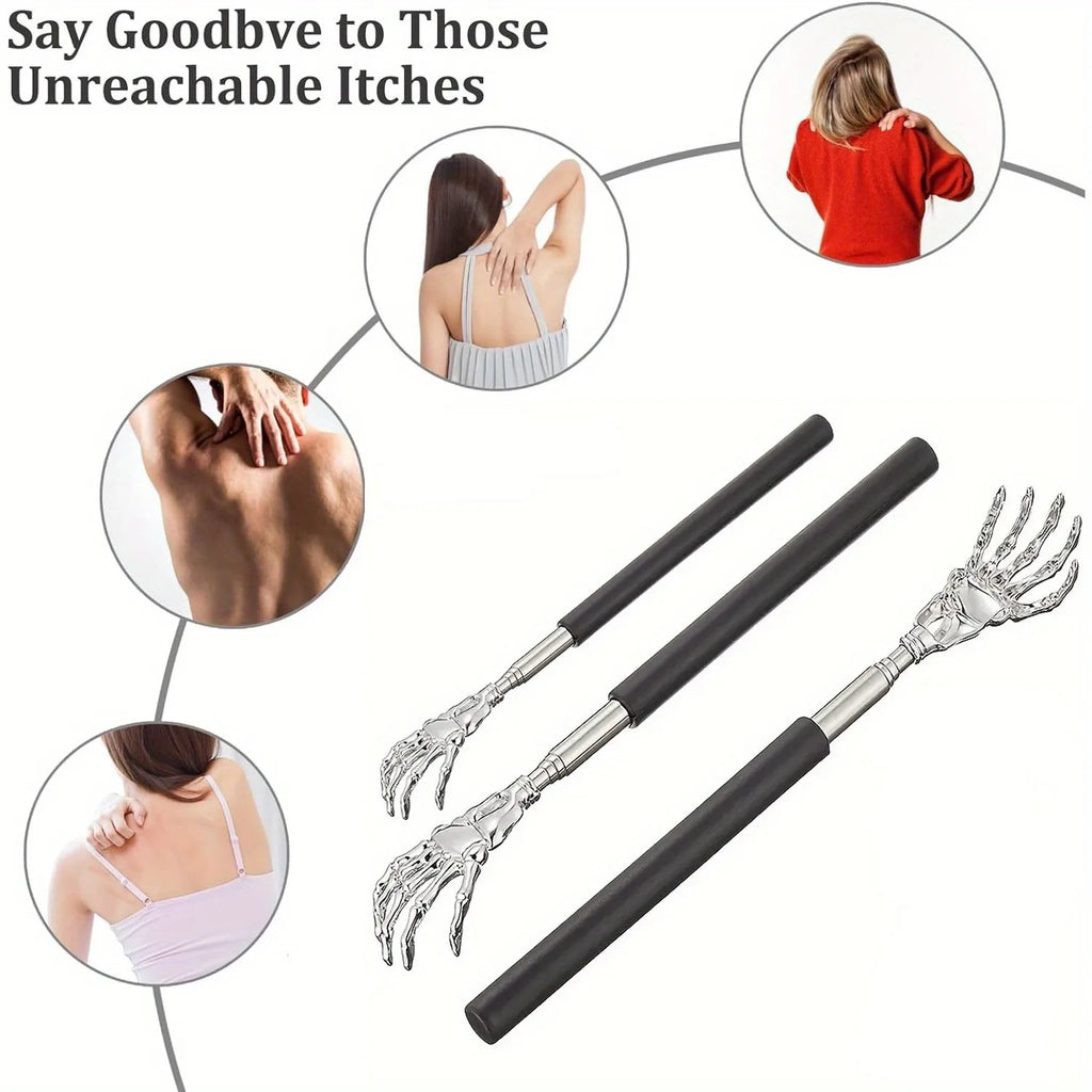 Teleskop Rückenkratzer Edelstahl - Ausziehbar 21-58cm für Rücken & Massage
