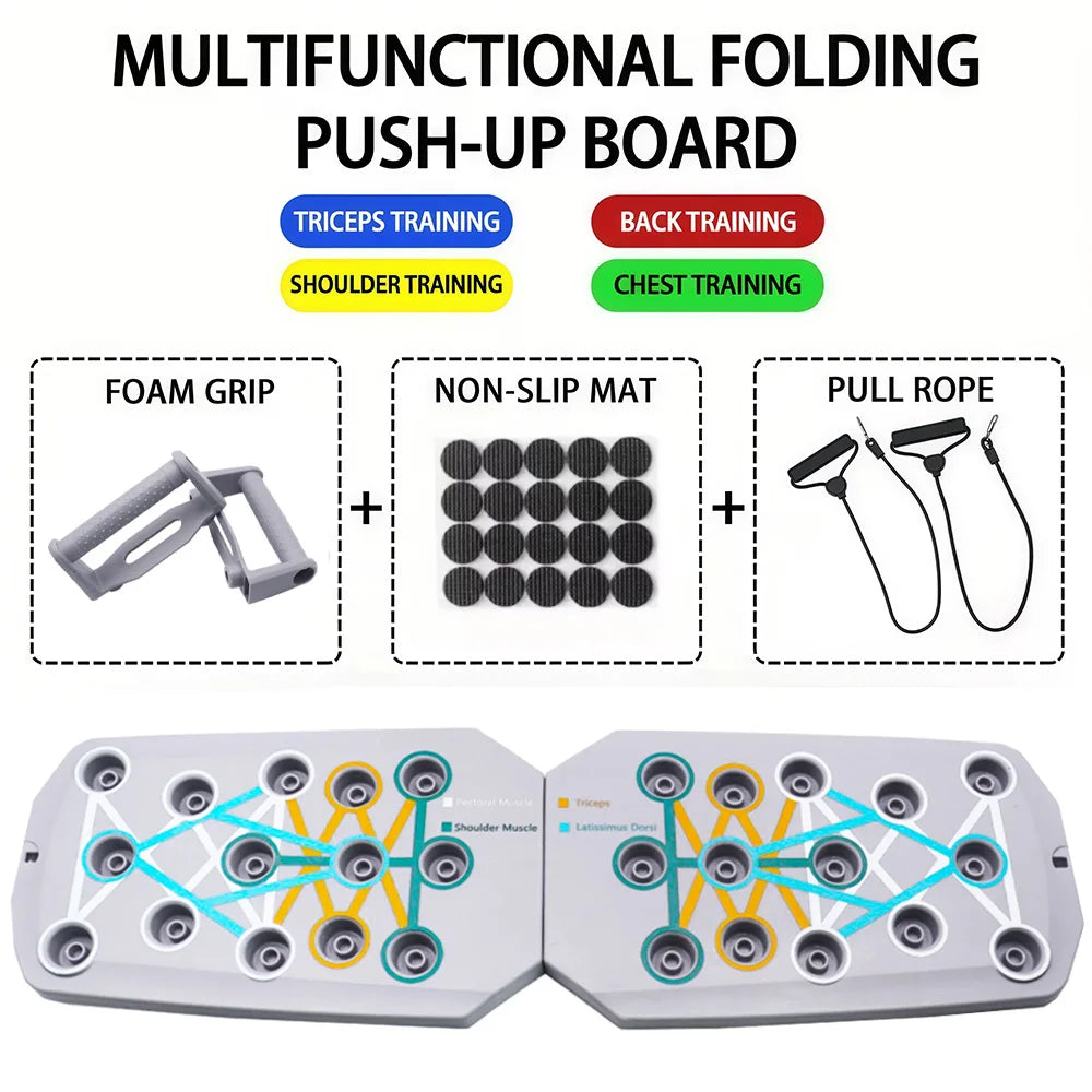 Push-up Board Set - Multifunktionales Liegestütz-System für Brustaufbau