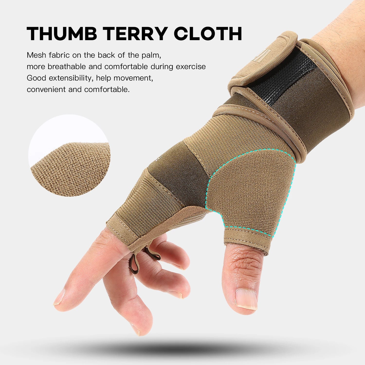 Premium Trainingshandschuhe - Halbfinger Gym Gloves mit Handgelenkstütze