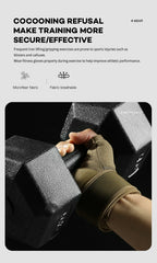 Premium training gloves - Half-finger gym gloves with wrist support