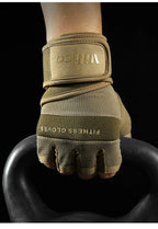 Premium training gloves - Half-finger gym gloves with wrist support