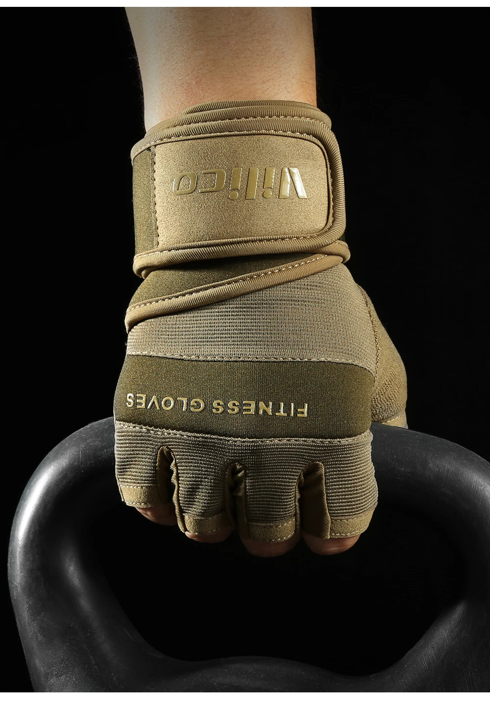 Premium training gloves - Half-finger gym gloves with wrist support