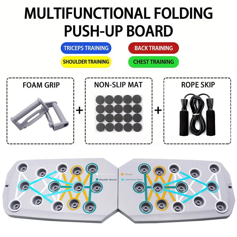 Push-up Board Set - Multifunktionales Liegestütz-System für Brustaufbau