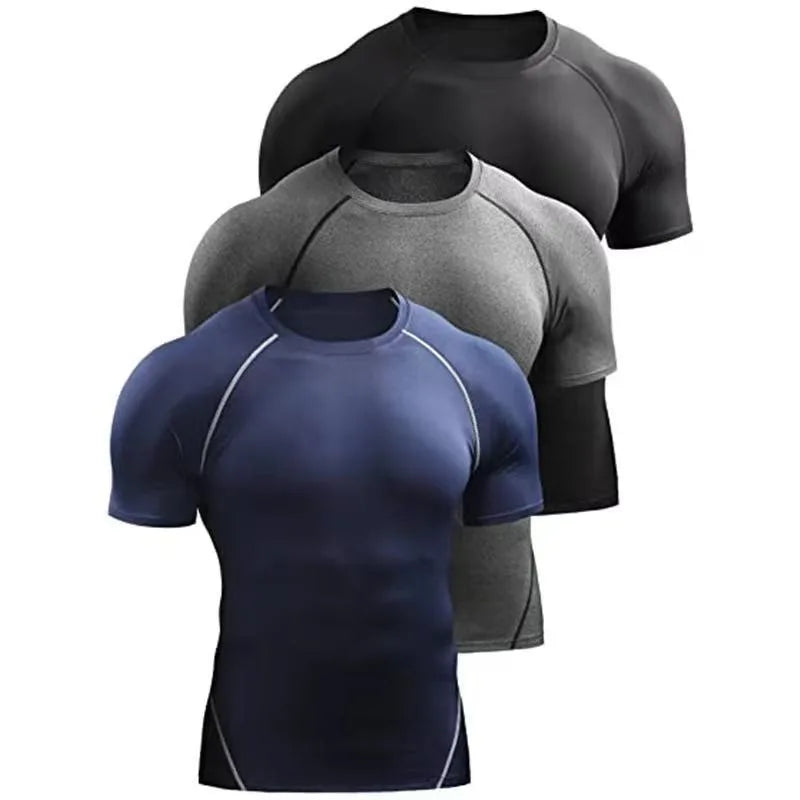 Premium Fitness Shirt Herren - Quick-Dry Kompression für Training & Running