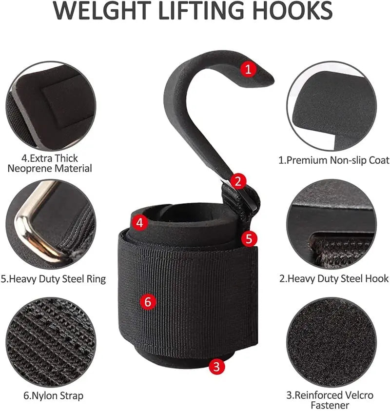 Professional lifting hooks with wrist support - lifting aids for heavy weights