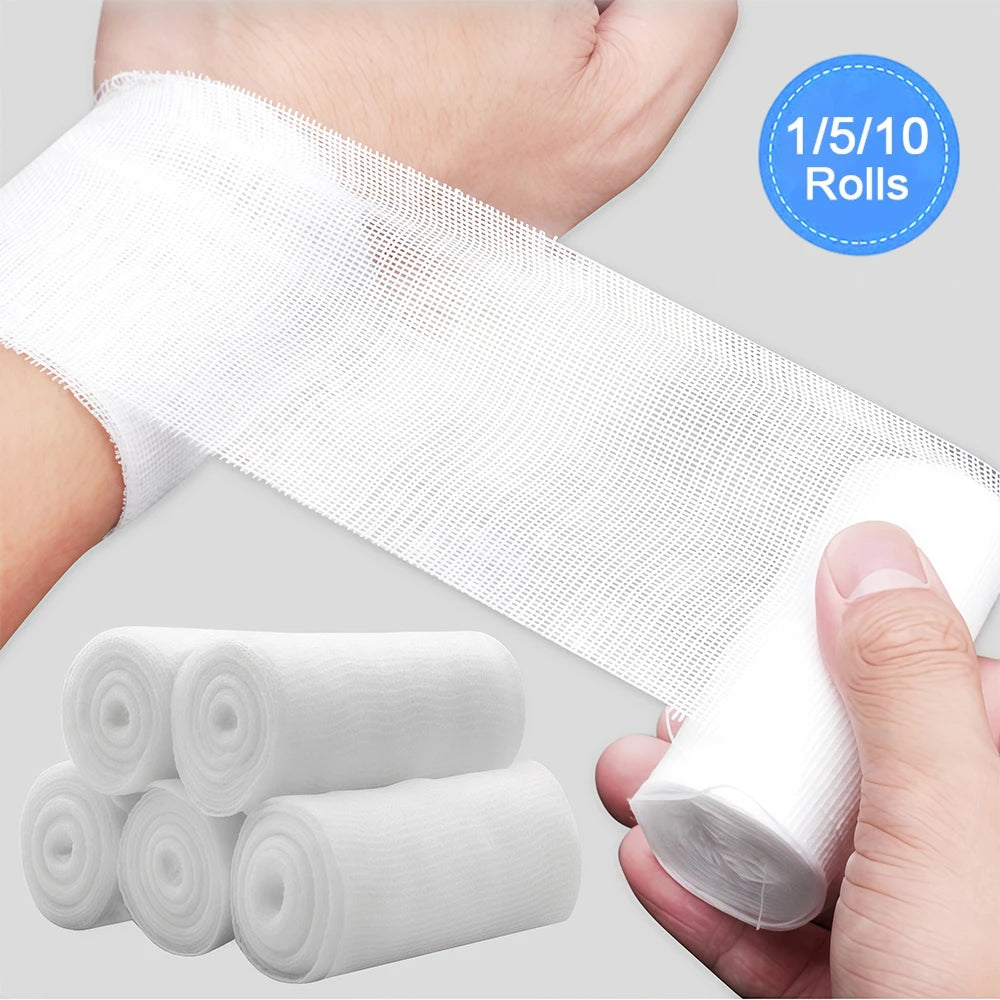 Mullbinden Set - Sterile Baumwoll-Verbandmull für Erste Hilfe & Wundversorgung