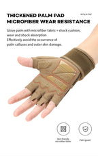 Premium training gloves - Half-finger gym gloves with wrist support