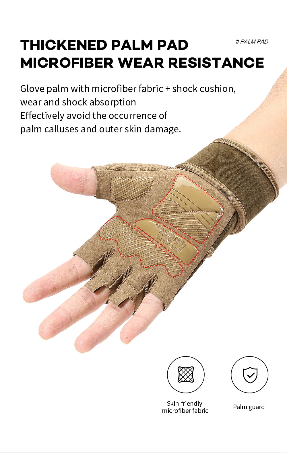 Premium training gloves - Half-finger gym gloves with wrist support