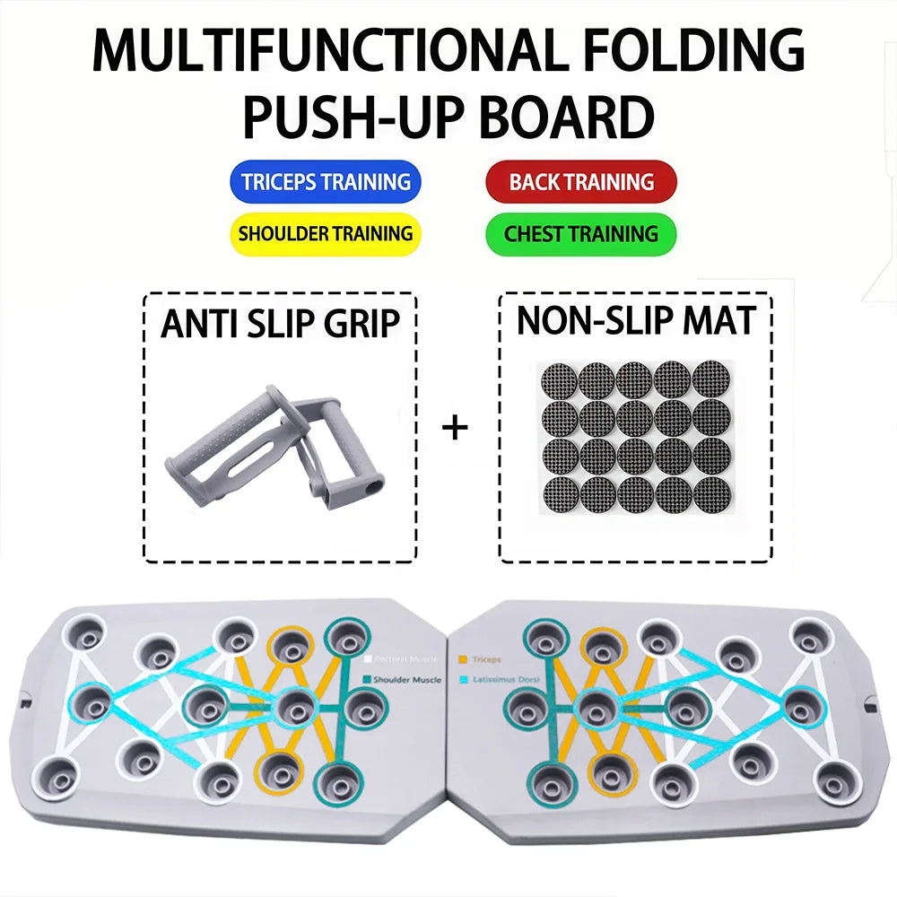 Push-up Board Set - Multifunktionales Liegestütz-System für Brustaufbau