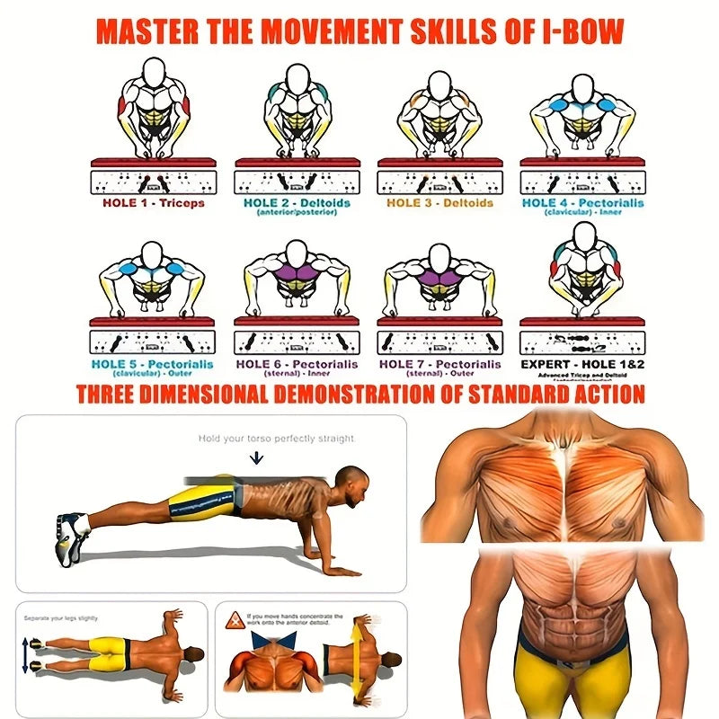 Push-up Board Set - Multifunktionales Liegestütz-System für Brustaufbau