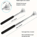 Teleskop Rückenkratzer Edelstahl - Ausziehbar 21-58cm für Rücken & Massage