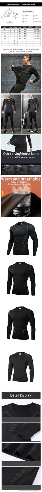 Men's Compression Running Shirt - Quick-Dry Sports T-Shirt for Training
