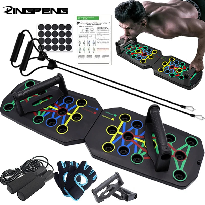 Push-up Board Set - Multifunktionales Liegestütz-System für Brustaufbau